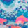 BLUE & ORANGE color swatch for Watercolor Print Triangle Bikini Top
